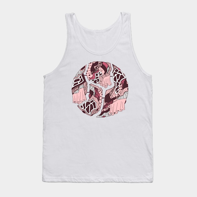 Pink and White Circle of Connection Tank Top by kenallouis